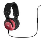 -ear Dj Headphones Red Bassline Jbl Style Mic Controls -line