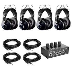 Akg Cakg023-4pk 4-pack Of K271 Mkii Headphones Bundle With Extension Cables And Amplifier