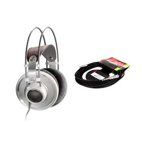 Akg Cakg071-02 K701 Reference Class Headphones Bundle With Headphone Extension Cable
