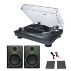 At-lp120bk-usbcr5bt Audio Black Turntable Mackie Speakers 0707943570545