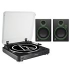 At-lp60bk-usbcr3pk Audio Black Turntable Mackie Speakers 0707943570408