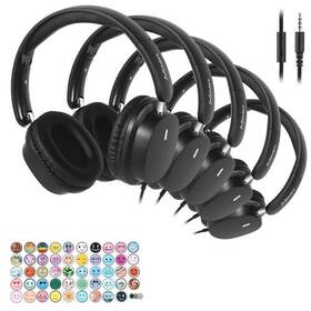 Brand A Scholars Ch01 Kids Headphones For School Bulk Set 5-pack Over-ear Foldable 3.5mm Jack