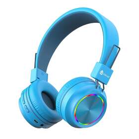 Iclever Bth03 Kids Bluetooth Headphones Safe Volume Colorful Led Lights 25h