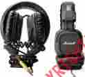 Major Marshall Audio Pitch Black Headphones Throwback Dj Crisp Sound 7340055304214