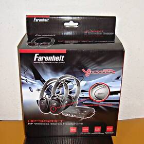 New Fahrenheit Hp-902rft 2ch. Rf 900mhz Headphones And Transmitter Pair Black