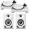 Plx-500-w Dj-pack-189 Pioneer Dj Turntables 2 Dm-40 Monitors 641076977034