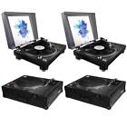 Plx500kcase2pkbl Pioneer Dj Direct Drive Turntables With Black Prox 603786634713