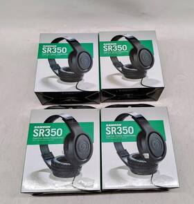 Samson Sr3500 Lot Of 4 Headphones Black Over-ear Audio Sound Comfortable Studio