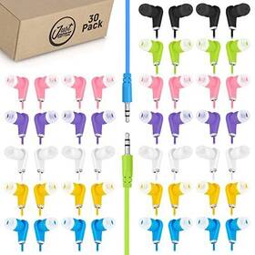 Seattle Cell Market 701236983234 Earbuds Bulk Bits 30 Pack Multicolored In-ear 3.5mm Stereo In