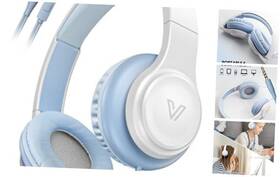 Voxii Voxii-wk001 Ge01 On-ear Headphones With Microphone Lightweight Folding Stereo Bass Blue