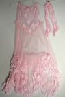 Wedding Pink Sheer Lace - Handkerchief Flouncy Nightie Gloves Night 00310 Florida Hem