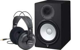 Yamaha Hs8 Active Monitors Pair And Samson Headphone Bundle