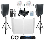 Dj Package W/(2) Rockville DX12 Speakers+facade+lights+fogger+mic+stands+cables. Fixed Price $842.85.