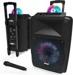 New Pyle 700W Bluetooth Pa Speaker System, Flashing Led Lights, Portable Battery. Fixed Price $124.99.