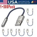 New Usb Type To 3.5MM Aux Female Audio Headphone Jack Cable Adapter Lot. Fixed Price $661.99.