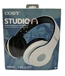 Coby Studio Wireless Folding Stereo Headphones Built Mic+remote Wht/blk *read*. Fixed Price $34.99.
