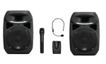AUDIO2000'S 6406X2 Two Portable Pa Speaker Systems, Wireless Microphones-mr. Fixed Price $155.00.