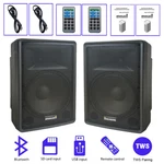 Pair 15" Powered Active Bluetooth Tws Fm Studio Karaoke Speakers. Fixed Price $525.21.