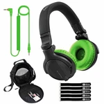 Pioneer HDJ-CUE1BT Black Wireless Bluetooth Headphones, Green Ear Pads & Case. Fixed Price $164.40.