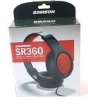 Samson SR360 Over Ear Stereo Headphones Red And Black Lightweight Design. Fixed Price $18.95.