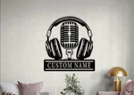 Personalized Music Audio Studio Metal Sign Wall Art Custom Microphone Headphone. Fixed Price $56.79.