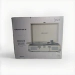 Crosley Cruiser Deluxe, Three Speed Portable Turntable, (CR8005DWS) Open Box. Fixed Price $31.99.