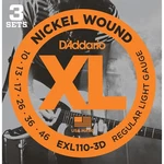 D'addario EXL110-3D Regular Light Gauge Electric Guitar Strings 10-46, Pack. Fixed Price $20.99.